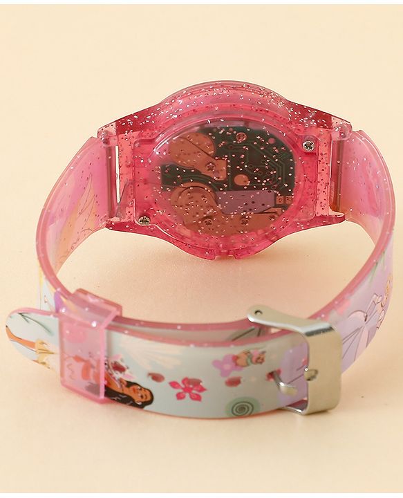Babyhug Free Size Digital Watch with Princess Print - Light Pink