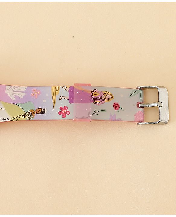 Babyhug Free Size Digital Watch with Princess Print - Light Pink