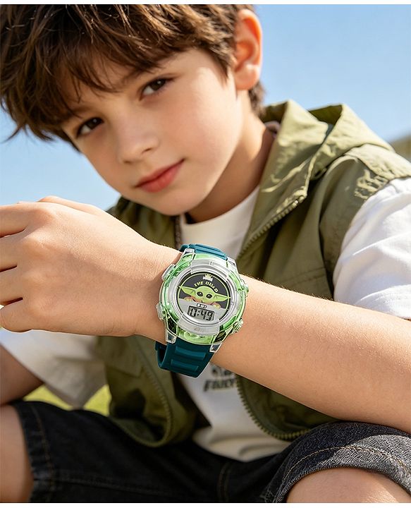 Pine Kids Free Size Digital Watch 23.5 cm - Green & Black