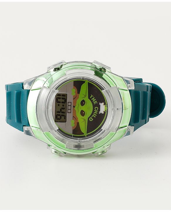 Pine Kids Free Size Digital Watch 23.5 cm - Green & Black