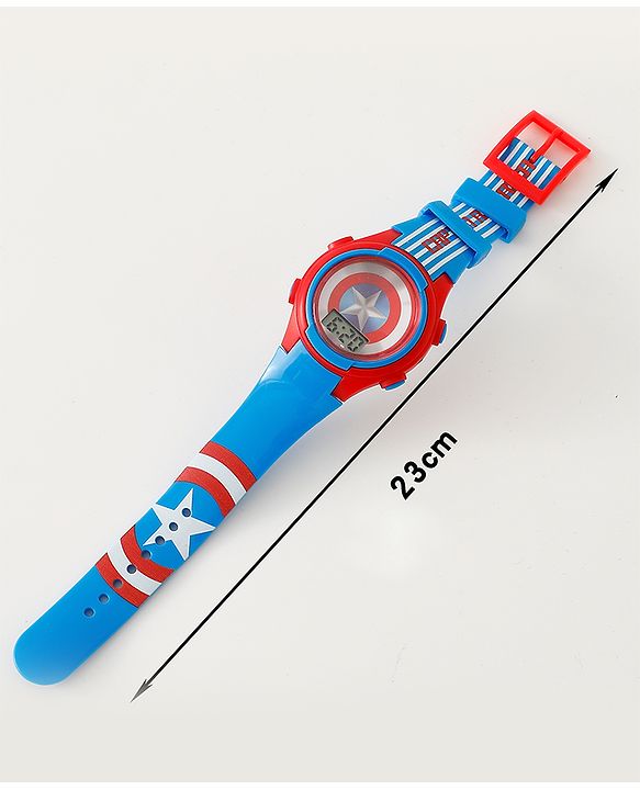 Pine Kids Mravel Print Free Size Digital Watch 23.5 cm - Red & Blue