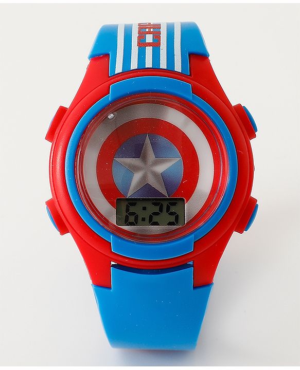 Pine Kids Mravel Print Free Size Digital Watch 23.5 cm - Red & Blue