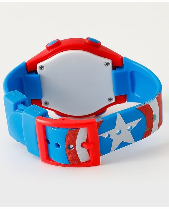 Pine Kids Mravel Print Free Size Digital Watch 23.5 cm - Red & Blue
