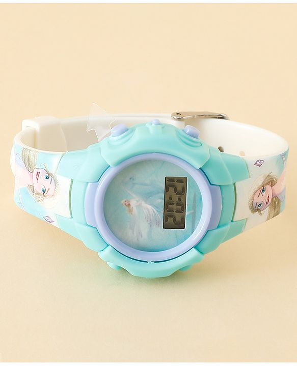 Babyhug Free Size Digital Watch with Frozen Print - Green & Blue