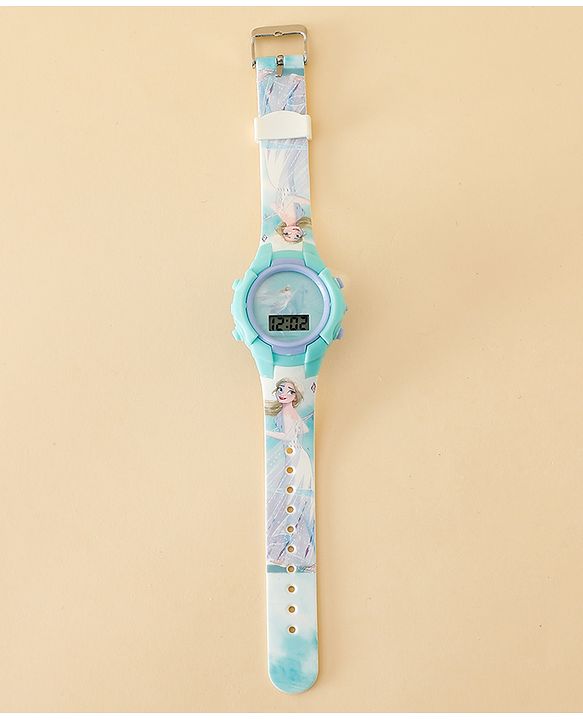Babyhug Free Size Digital Watch with Frozen Print - Green & Blue