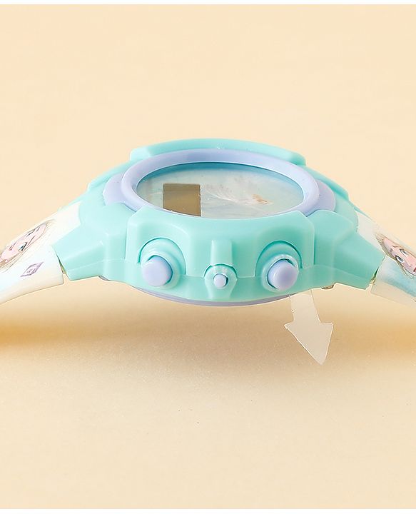 Babyhug Free Size Digital Watch with Frozen Print - Green & Blue