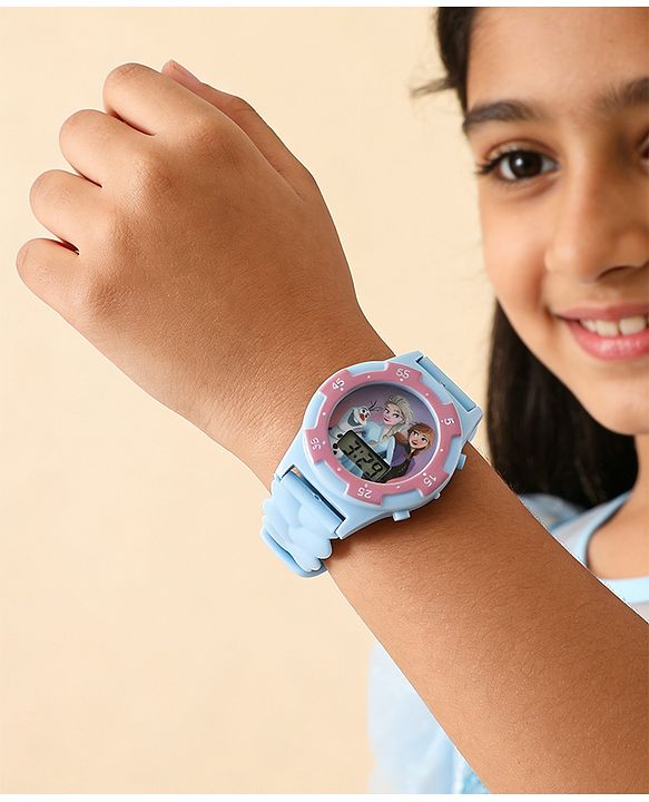 Babyhug Free Size Digital Watch with Frozen Print - Blue & Pink