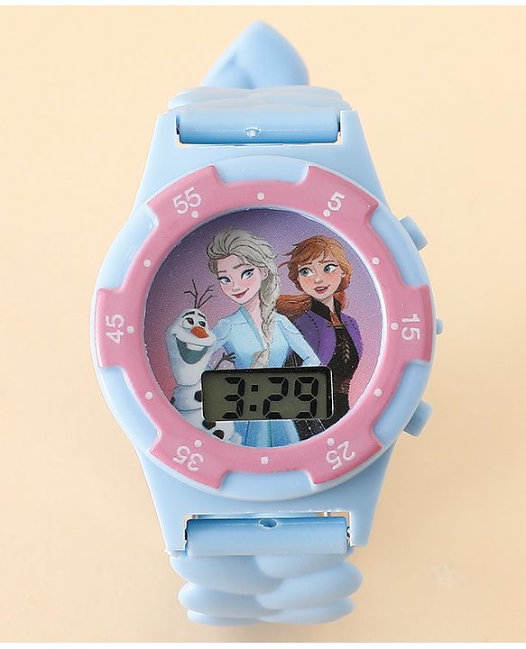 Babyhug Free Size Digital Watch with Frozen Print - Blue & Pink