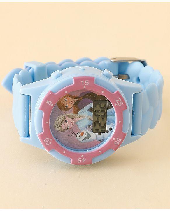 Babyhug Free Size Digital Watch with Frozen Print - Blue & Pink
