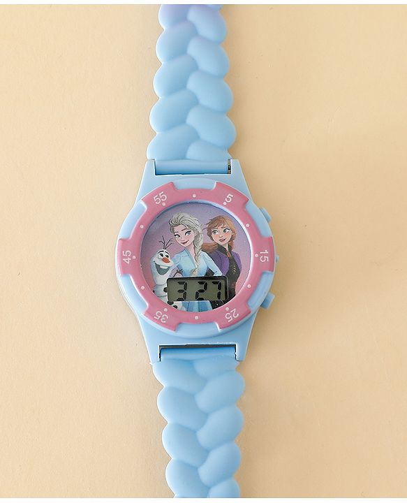 Babyhug Free Size Digital Watch with Frozen Print - Blue & Pink