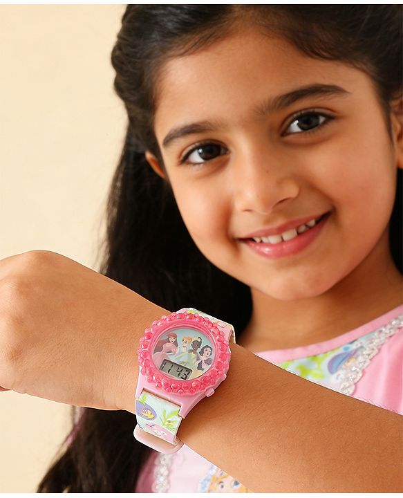 Babyhug Free Size Digital Watch Disney Print- Pink
