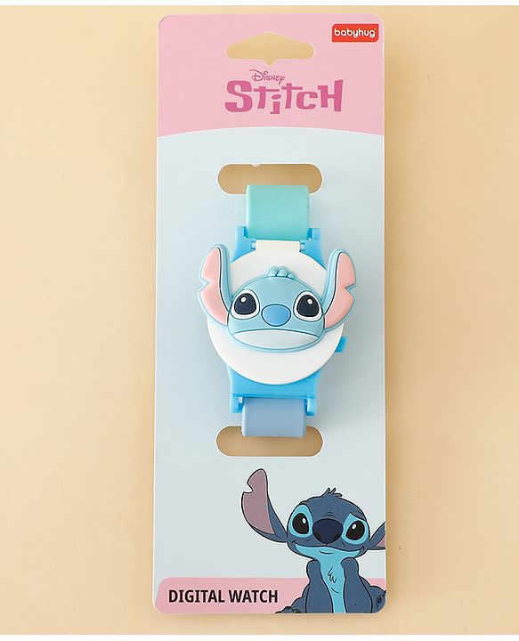 Babyhug Free Size Digital Watch with Mickey Mouse Print - White &  Blue