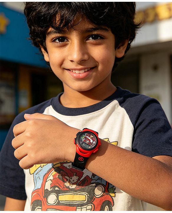 Pine Kids Marvel Digital Watch For Boys - Red & Black