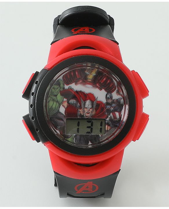 Pine Kids Marvel Digital Watch For Boys - Red & Black