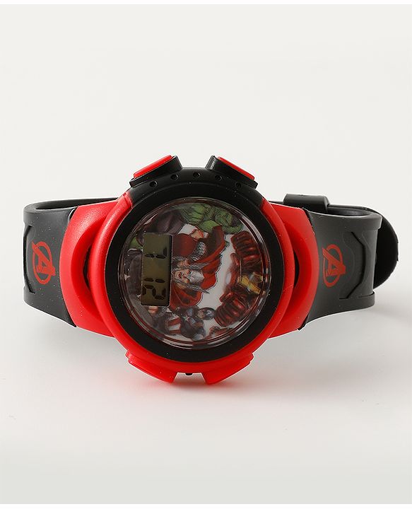 Pine Kids Marvel Digital Watch For Boys - Red & Black