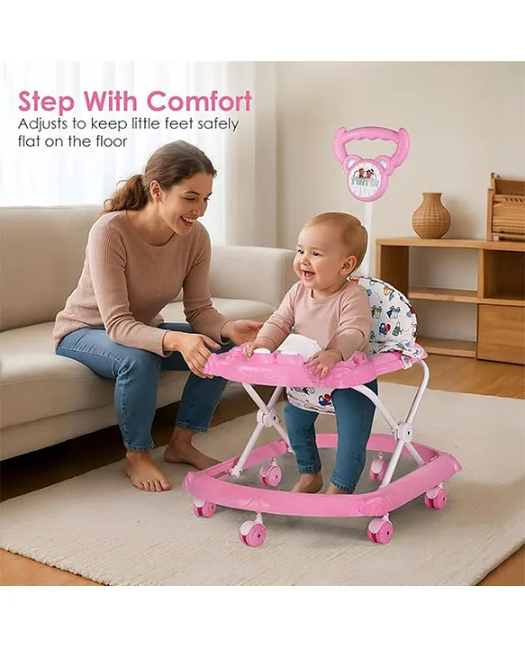 BabyGo Tintin Baby Walker for 6-24 Months, Baby Walker with Push
