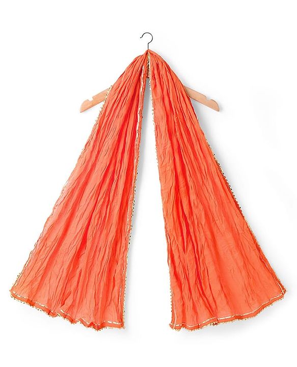Babyhug Cotton Woven Half Sleeves Choli Lehenga & Dupatta Set With Floral Print - Peach