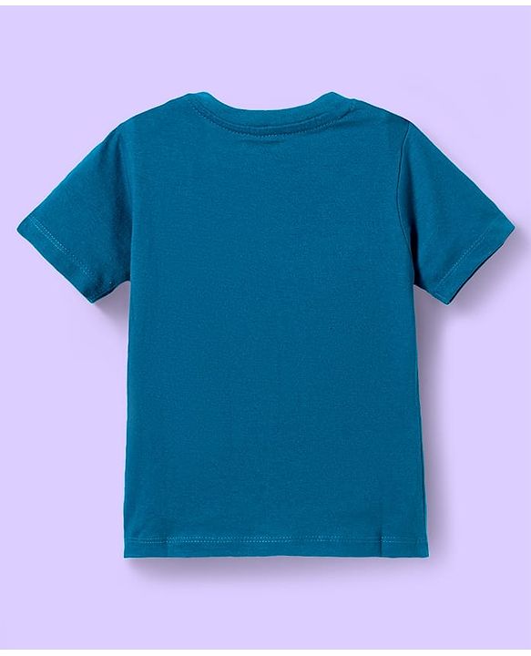 Babyhug 100% Cotton Knit Half Sleeves T-Shirts with Stripes & Go Team Text Print Pack of 3 - Navy Blue & Neon Green