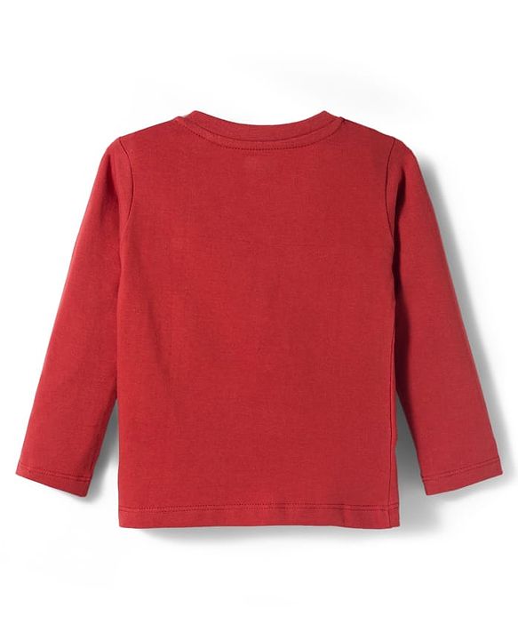 Babyhug Cotton Knit Full Sleeves Night Suit With Dream Squad Text Print - Maroon