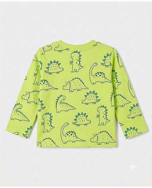 Babyhug 100% Cotton Knit Full Sleeves Co-ords Night Suit With Panda Print - Green