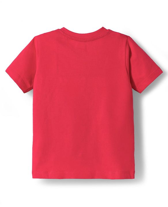 Babyhug 100% Cotton Knit Half Sleeves T-Shirt with Stripes & Dino Print Pack of 3 - Navy Blue Light Blue & Red