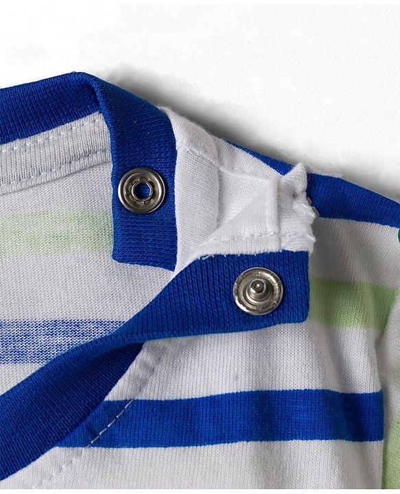 Babyhug 100% Cotton Knit Full Sleeves Striped T-Shirts with Text Graphic Pack of 3 - Multicolor