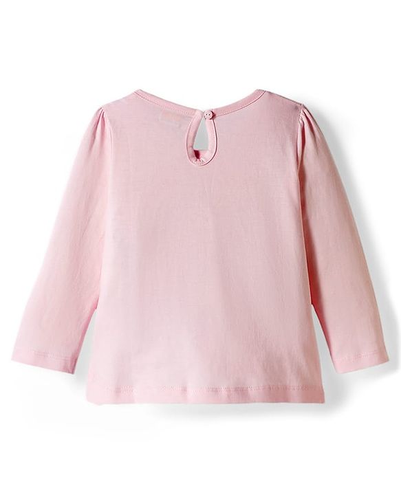 Babyhug 100% Cotton Knit Full Sleeves T-Shirts With Floral & Polka Dot Print Pack of 3 - Pink Peach & Navy Blue