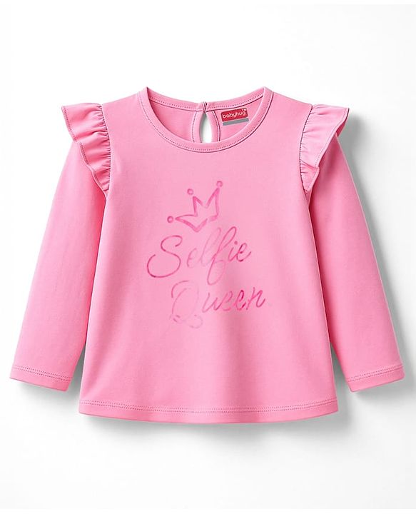 Babyhug 100% Cotton Knit Full Sleeves T-Shirt with Heart & Text Print Pack of 3 - Navy Blue & Pink