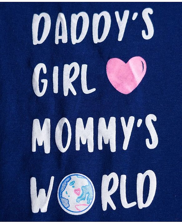 Babyhug 100% Cotton Knit Full Sleeves T-Shirt with Heart & Text Print Pack of 3 - Navy Blue & Pink