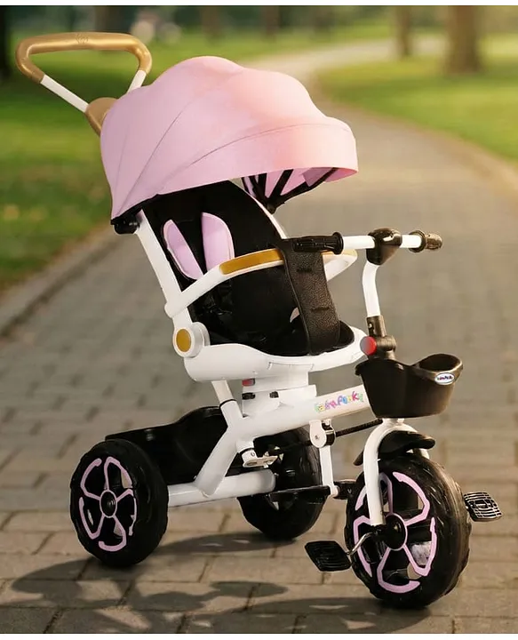 5 in 1 Baby Tricycle with Parental Push Handle & 180° Reversible