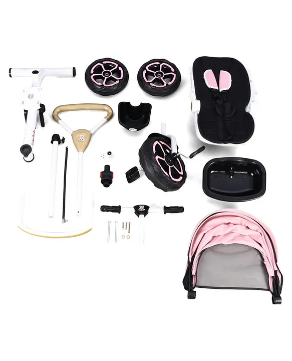 5 in 1 Baby Tricycle with Parental Push Handle & 180° Reversible