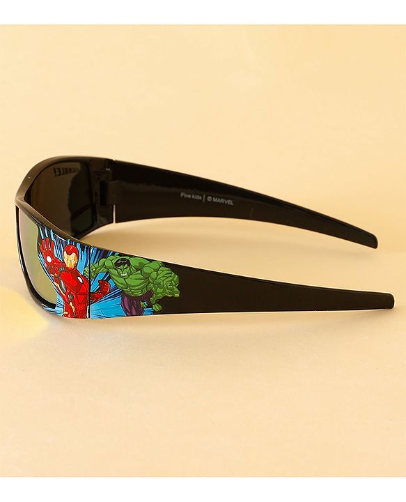 Pine Kids Marvel Sunglasses With Avengers Print - Black