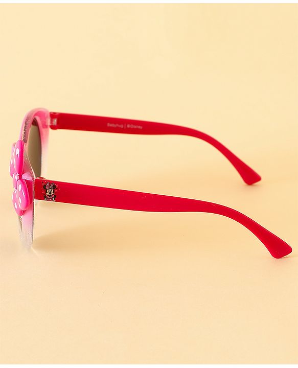 Babyhug Free Size Round Sunglasses With Bow Applique - Pink