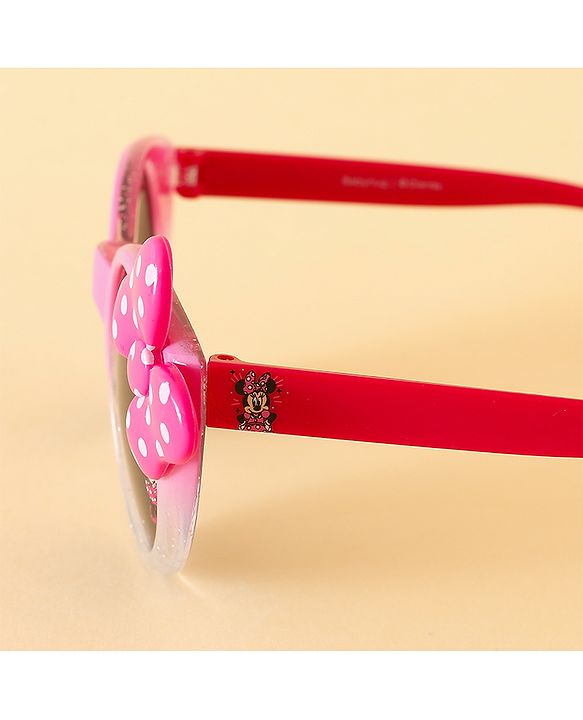 Babyhug Free Size Round Sunglasses With Bow Applique - Pink