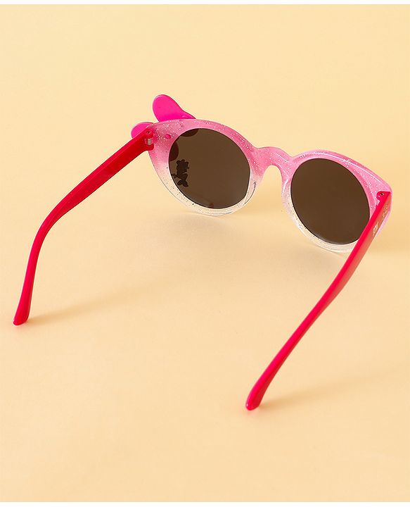 Babyhug Free Size Round Sunglasses With Bow Applique - Pink