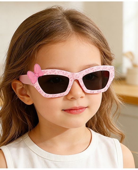 Pine Kids Free Size Sunglasses With Bow Applique - Pink