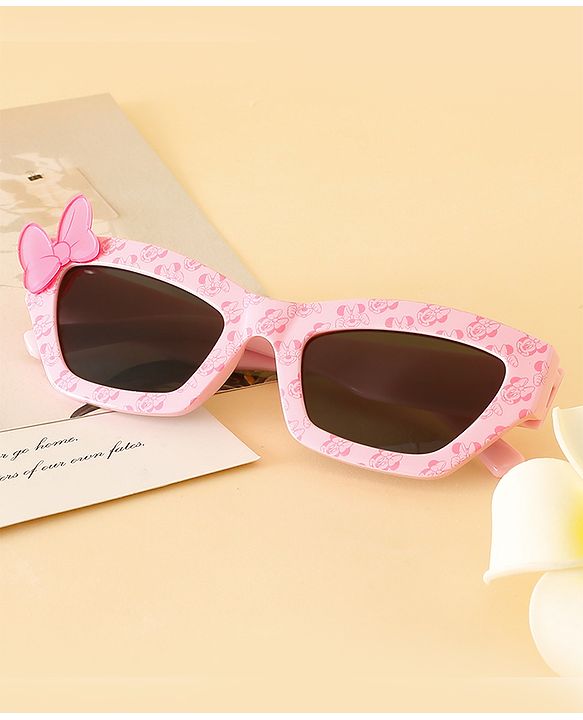 Pine Kids Free Size Sunglasses With Bow Applique - Pink