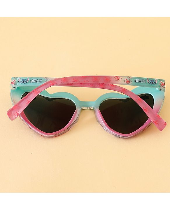 Pine Kids Stitch Theme Printed   Heart Style Eye Sunglasses-  Light Blue