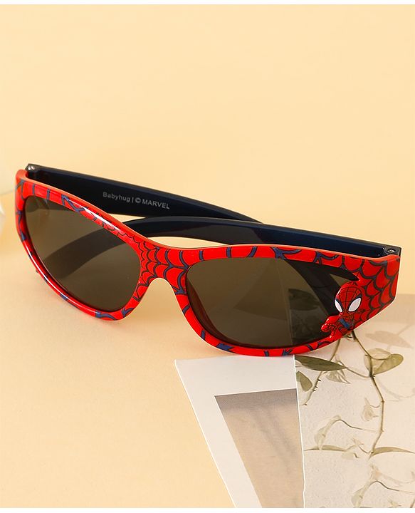 Babyhug Sunglasses with Spiderman Theme Print  - Red