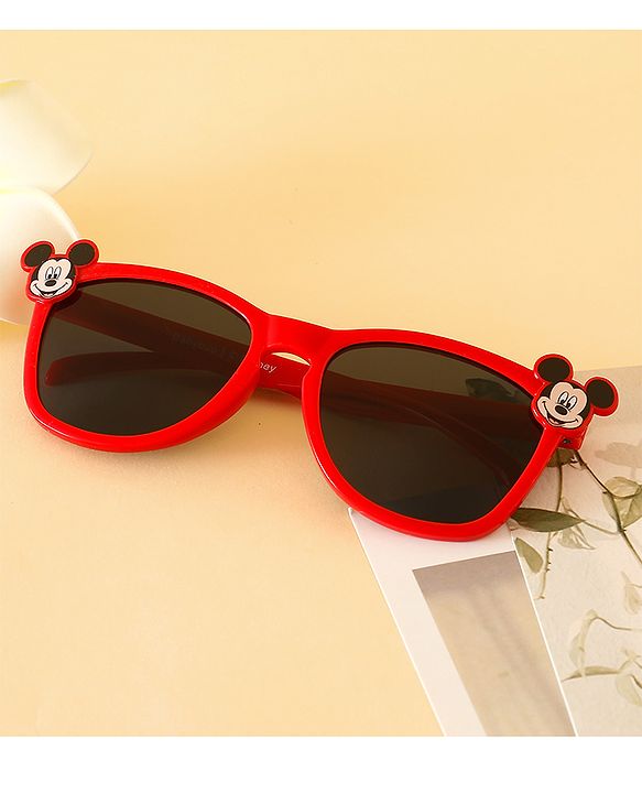 Babyhug Sunglasses With Mickey Mouse Print & Applique - Red