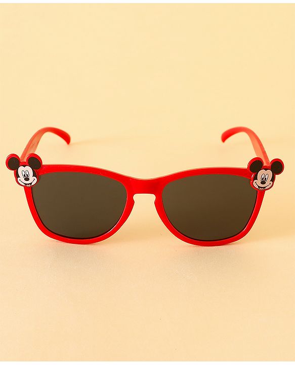 Babyhug Sunglasses With Mickey Mouse Print & Applique - Red