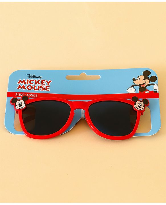 Babyhug Sunglasses With Mickey Mouse Print & Applique - Red