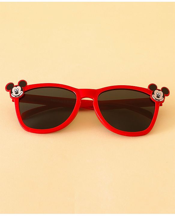 Babyhug Sunglasses With Mickey Mouse Print & Applique - Red