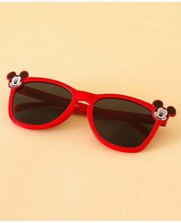 Babyhug Sunglasses With Mickey Mouse Print & Applique - Red