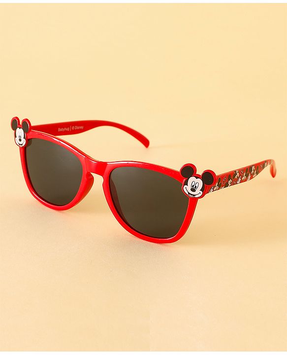 Babyhug Sunglasses With Mickey Mouse Print & Applique - Red