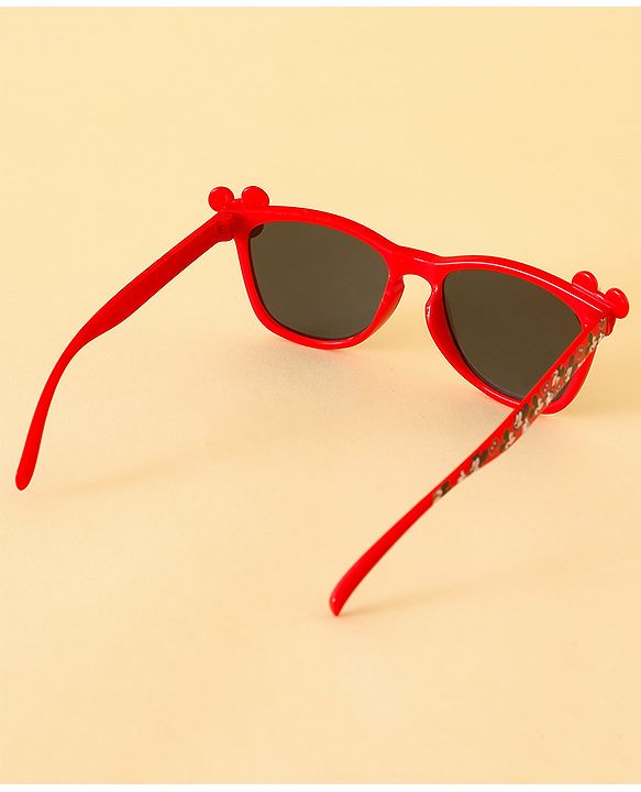 Babyhug Sunglasses With Mickey Mouse Print & Applique - Red