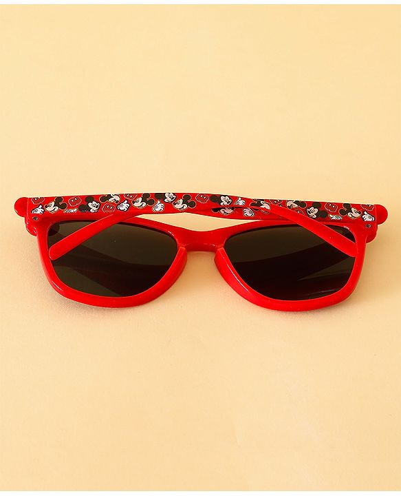 Babyhug Sunglasses With Mickey Mouse Print & Applique - Red