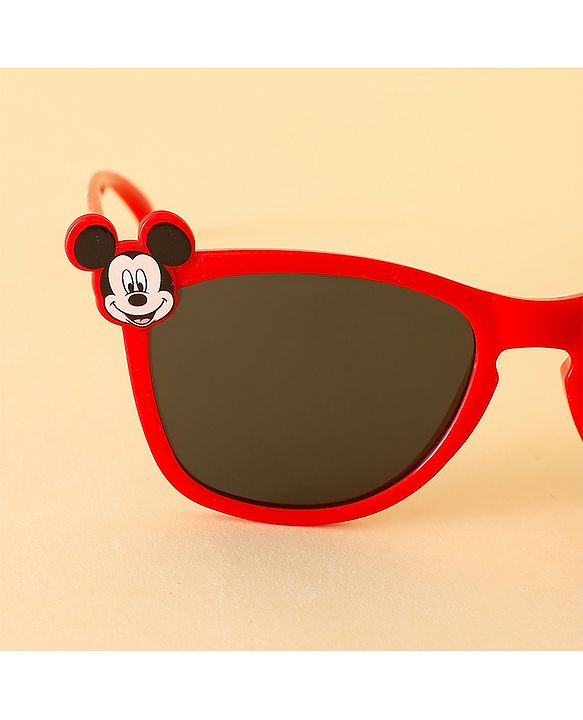 Babyhug Sunglasses With Mickey Mouse Print & Applique - Red