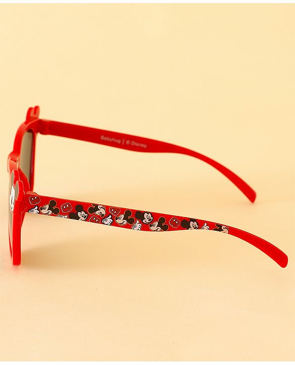 Babyhug Sunglasses With Mickey Mouse Print & Applique - Red