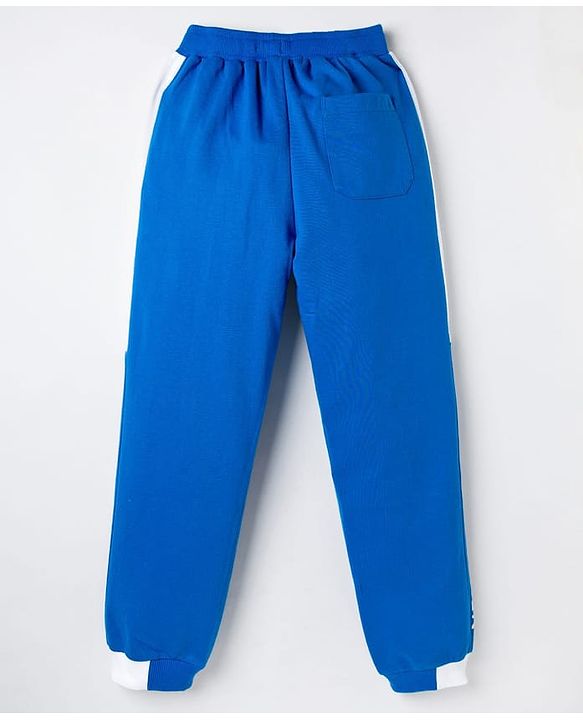Pine Kids Knit Full Length Lounge Pant With Text Print - Blue